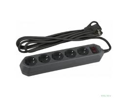 Эра Б0019032 Сетевой фильтр USF-5es-1,5m-B (черный) с заземл, 3x0,75мм2, с выкл, 5гн, 1,5м {защита от короткого замыкания, от перегрузки, от импульсных помех}