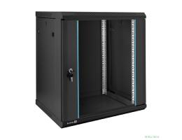 Exegate EX298609RUS Шкаф телекоммуникационный 19" настенный 12U ExeGate EC-WM-12U.450.G.BLACK (19”, 12U, 600x450x635mm (ШхГхВ), передняя дверь закаленное стекло, съемные боковые панели, пыле- и влагоз