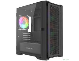 Powercase ByteFlow Micro Black LE, Tempered Glass, 4х 120mm ARGB PWM fans, чёрный, mATX [без встроенного хаба] (CAMBFB-A4-LE)