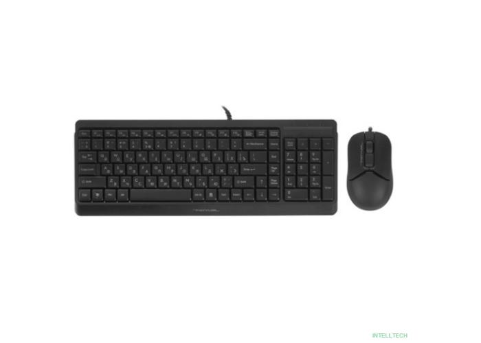 Клавиатура + мышь A4Tech Fstyler F1512 клав:черный мышь:черный USB (F1512 BLACK)