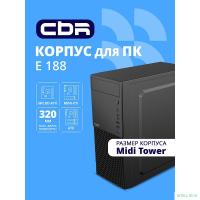 CBR Корпус ATX Miditower E188, без БП, 1*USB 3.0, 2*USB 2.0, HD Audio+Mic, Black [PCC-ATX-E188-USB31-USB22-WPSU]