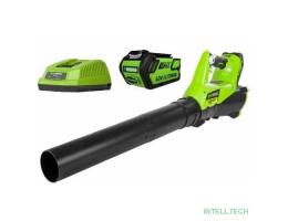 Greenworks Воздуходув аккумуляторный G40ABK4, {40V, с 1хАКБ 4 А.ч и ЗУ} [2400807UB]