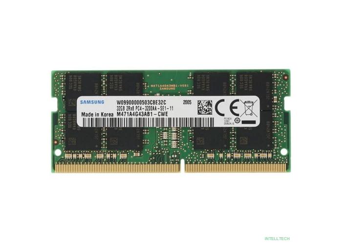 Samsung DDR4 32Gb 3200MHz M471A4G43AB1-CWE OEM PC4-25600 CL19 SO-DIMM 260-pin 1.2В original single rank