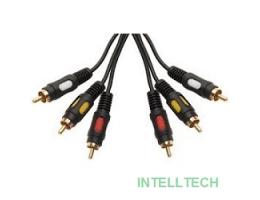 Rexant (17-0212) Шнур 3RCA Plug - 3RCA Plug  1.5М  (GOLD)