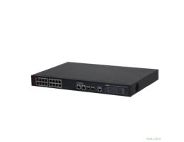 DAHUA DH-S4220-16GT-240 20-портовый гигабитный управляемый коммутатор с PoE, уровень L2, 16xRJ45 1Gb PoE, 2xRJ45 1Gb, 2xSFP 1Gb, суммарно до 240Вт, коммутация 56 Гбит/с, MAC-таблица 8к
