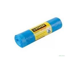 STAYER Мешки для мусора "Comfort" с завязками, особопрочные, голубые, 60л, 20шт [39155-60]