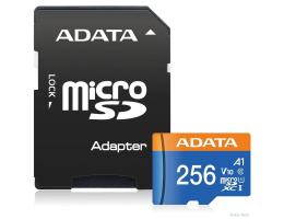 Micro SecureDigital 256Gb A-Data AUSDX256GUICL10A1-RA1 {MicroSDXC Class 10 UHS-I, SD adapter}