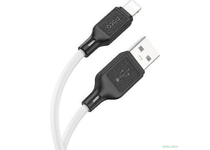 HOCO X90/ USB кабель Lightning/ 1m/ 2,4A/ Силикон/ White