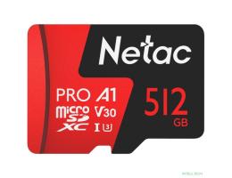 Micro SecureDigital 512GB Netac microSDXC Class10 Netac [NT02P500PRO-512G-R] P500 Extreme Pro + adapter