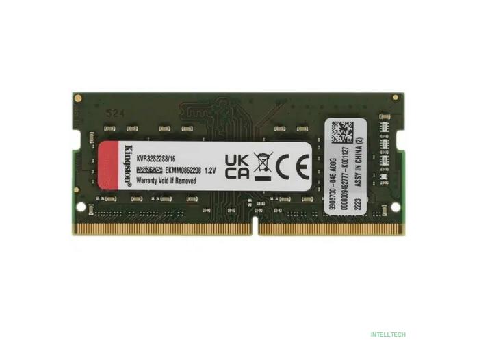 Kingston DDR4 SODIMM 16GB KVR32S22S8/16 PC4-25600, 3200MHz, CL22