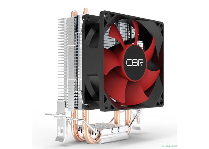 CBR-CC-295 Кулер для процессора, Al+Cu, 2 heat pipes, Socket 775/1155/1156/1150/1151/1200/1700/940/AM2/АМ2+/АМ3/AM3+/FM1/FM2/AM4/AM5, TDP 95W, 90mm Fan, 1600RPM, HB, 3pin, 26db