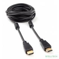 Кабель HDMI Cablexpert 19M/19M, v2.0, медь, позол.контакты, экран, 2 фер.кольца, 15м, черный, пакет (CCF2-HDMI4-15)
