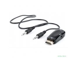 Bion Переходник HDMI - VGA + стерео-аудио, 19M/15F & miniJack 3.5mm [BXP-A-HDMI-VGA-02]