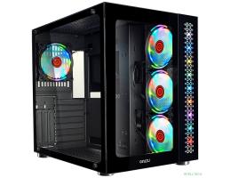 Ginzzu V530 RGB подсветка, контроллер CRC10, 4* 12R6 FAN 12CM RGB закаленное стекло 1*USB 3.0,1*USB 2.0, AU ATX