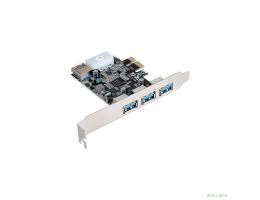 Exegate EX283720RUS Контроллер EXE-367 PCI-E 2.0, 3*USB3.0 ext + 1*USB3.0 int, разъем доп.питания (OEM)