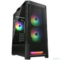 Cougar Airface RGB Black, 2х140мм + 1x120mm ARGB Fan, ARGB Fan Hub, без БП, черный, ATX