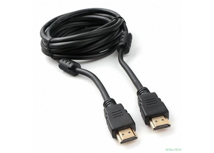 Cablexpert Кабель HDMI 19M/19M, v2.0, медь, позол.контакты, экран, 2 фер.кольца, 3м, черный, пакет (CCF2-HDMI4-10)