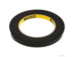 STAYER Лента "PROFI" клейкая монтажная, на вспененной основе, черная, 9мм х 5м [12233-09-05]