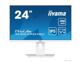 LCD Iiyama 23.8" XUB2492HSU-W6 белый {IPS 1920x1080 100Hz 0.4ms HDMI DisplayPort USB M/M Pivot}