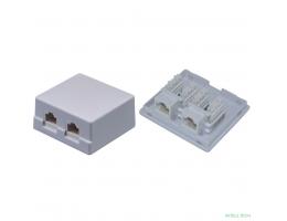 Внешняя сетевая розетка NEOMAX [NM-SMB-KJ45-U5E-2PD-102-WH] Cat.5E,UTP, 2 порта, цвет белый