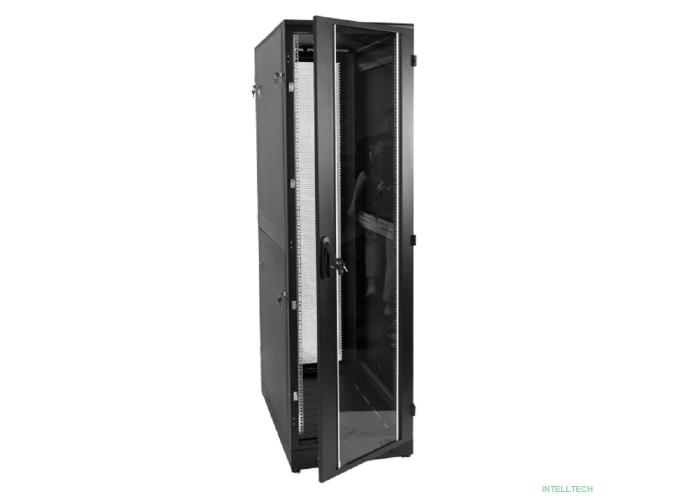 ЦМО Шкаф телекоммуникационный напольный 42U (600x800) дверь стекло, цвет чёрный  (ШТК-М-42.6.8-1ААА-9005) (3 коробки)