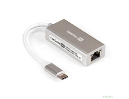 Exegate EX296216RUS Кабель-адаптер ExeGate EXE-725C-45 (USB3.0 Type C --> 1xRJ45 UTP 100Mbps/1000Mbps/2.5Gbps, Realtek Chipset RLT8156, корпус алюминиевый, серебристый)