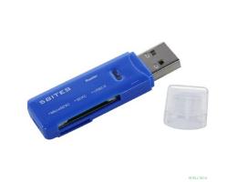 5bites Устройство ч/з карт памяти RE3-200BL USB3.0 Card reader / SD / TF / USB PLUG / BLUE