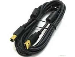 Bion Кабель интерфейсный USB 2.0 AM/BM, позолоченные контакты, ферритовые кольца, 1.8 м, черный [BXP-CCF-USB2-AMBM-018]