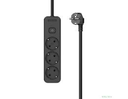 Perfeo сетевой удлинитель "REAL STRIP" 2,0м, 3 розетки, 16А, 3500 Вт, черный.