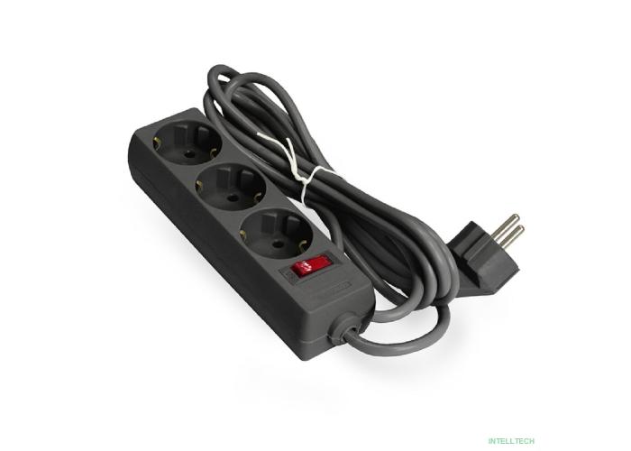 Exegate EX221182RUS Сетевой фильтр Exegate SP-3-5B (3 розетки, 5м, евровилка, черный)