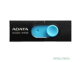 A-DATA Flash Drive 64GB UV220 USB2.0, черный и синий [auv220-64g-rbkbl]