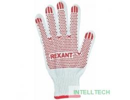 REXANT (09-0202-1) Перчатки х/б с покрытием ПВХ 5 нитей, 48-50 г 