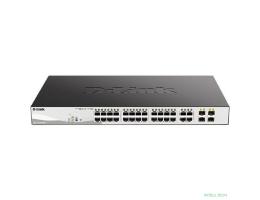 D-Link DGS-1210-28MP/F4A Настраиваемый L2 коммутатор с 24 портами 10/100/1000Base-T и 4 комбо-портами 100/1000Base-T/SFP (24 порта PoE 802.3af/at, PoE-бюджет 370 Вт)