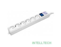 PowerCube Фильтр-удлинитель (SPG(5+1)-16B-0,5M) 6 розеток, 0,5 м,16А/3,5кВт, белый