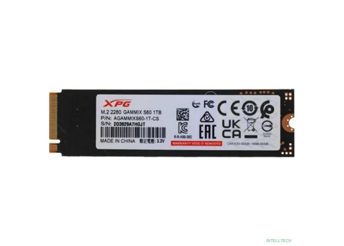 A-DATA SSD 1Tb GAMMIX S60 BLADE,M.2(22x80mm), NVMe, PCIe 4.0 x4, 3D NAND, AGAMMIXS60-1T-CS