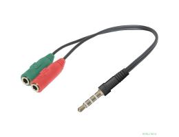 Defender Переходник Headset Jack 2*3.5jack—3.5 4pin jack 0,15м (63012)