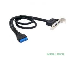ORIENT C095, Планка портов в корпус 2xUSB 3.0, Low Profile, длина кабеля 30см, oem (31095)
