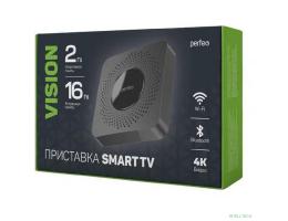 Perfeo SMART TV BOX приставка "VISION 2/16",Allwinner H618,Android 12, 2Gb/16Gb,Пульт Bluetooth