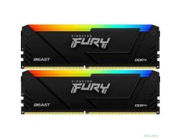 Память DDR4 2x16GB 3200MHz Kingston KF432C16BB2AK2/32 Fury Beast RGB RTL Gaming PC4-25600 CL16 DIMM 288-pin 1.35В kit single rank с радиатором Ret