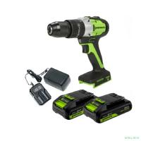 Greenworks GD24DD60 Дрель-шуруповерт ударная аккумуляторная, 24V, бесщеточная, 30/60Нм,2х2Ач,ЗУ,кор [3704107CUC]
