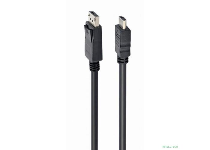 Cablexpert Кабель DisplayPort->HDMI, 10м, 20M/19M, черный, экран, пакет (CC-DP-HDMI-10M)