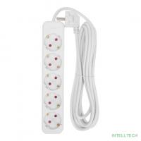 Rexant 13-4030 Удлинитель STANDARD 5 гнезд, 5м, 3х1,0мм?, с/з, белый 
