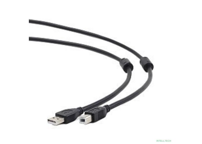 Gembird/Cablexpert  CCF2-USB2-AMBM-15 USB 2.0 Pro Кабель  , AM/BM, 4.5м, экран,2феррит.кольца, черный, пакет