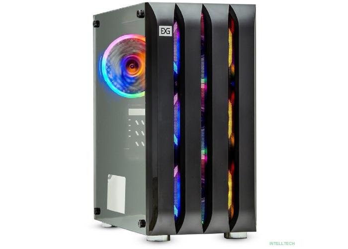 Exegate EX294383RUS Корпус Minitower ExeGate Mistery R3 (mATX, без БП, 2*USB+1*USB3.0, аудио, черный, 4 вент. 12см с RGB подсветкой, боковая панель - закаленное стекло)
