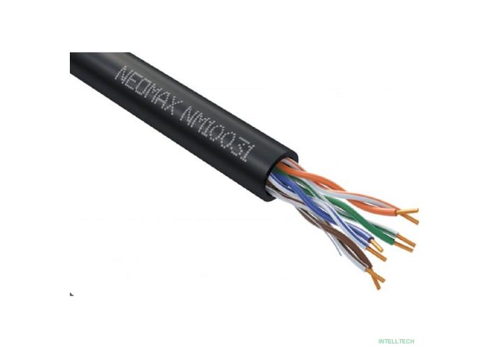 Кабель NEOMAX [NM10031] U/UTP cat.5е 4 пары (305 м) 0.51 мм (24 AWG) Медь, внешний, PE, черный