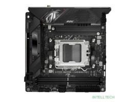 ASUS ROG STRIX B650E-I GAMING WIFI (Socket AM5, mini ITX, 2xDDR5(64GB), HDMI 2.1, 1xPCIe 5.0x16, 1xLAN (2.5GbE), Wi-Fi 6E, BT, 2xSATA 6Gb/s, 2xM.2, 2xType-C, 4xUSB 3.2, 2xUSB 2.0)