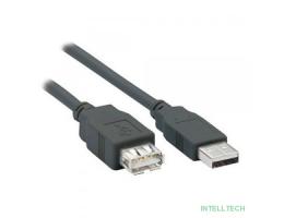 Filum Кабель удлинитель USB 2.0, 1 м., серый, разъемы: USB A male-USB A female, пакет. [FL-C-U2-AM-AF-1M] (894168)