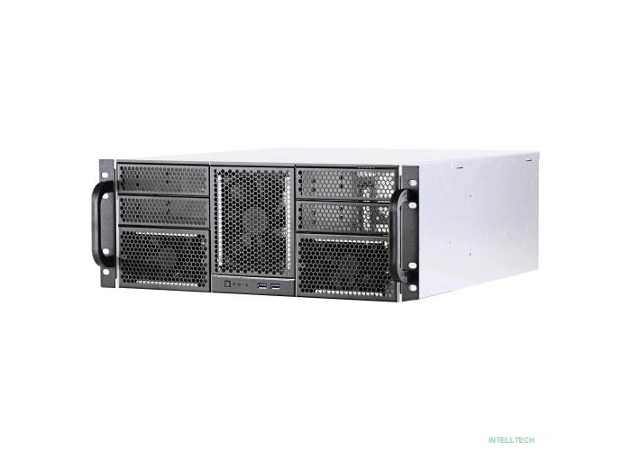 Procase RE411-D4H11-E-55 Корпус 4U server case,4x5.25+11HDD,черный,без блока питания,глубина 550мм,MB EATX 12