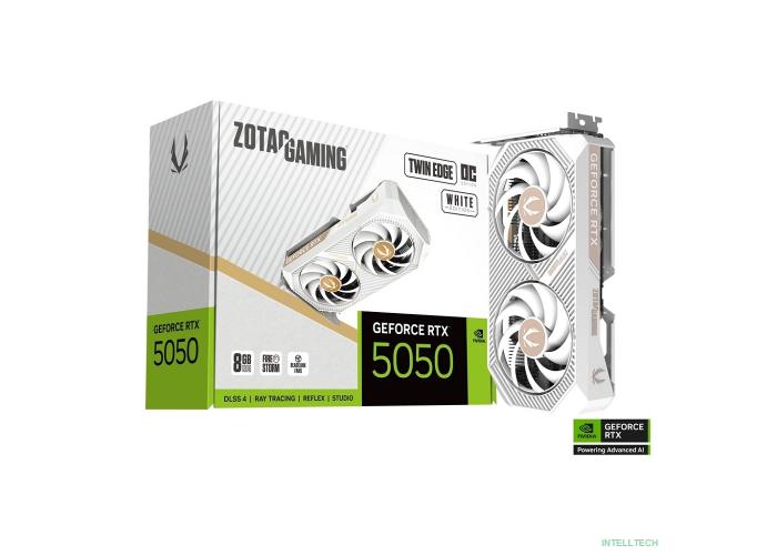 Видеокарта ZOTAC GAMING GeForce RTX 5050 TWIN EDGE OC WHITE ED 8Gb DDR6 128 bit 2235/2602 MHz  3*DP/HDMI  2*FAN (ZT-B50500Q-10M) RTL