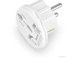 Адаптер-переходник Buro BU-PA01-W (1 розетка) белый (пакет ПЭ)  (BU-PA01-W) {переходник для Apple универсальный}